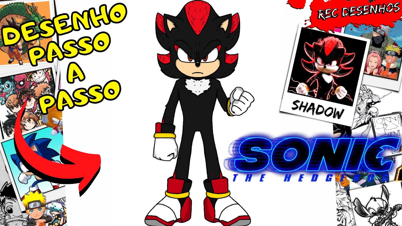 Como Desenhar o Shadow do Sonic | Como desenhar o Shadow do Filme do Sonic - Sonic: O Filme