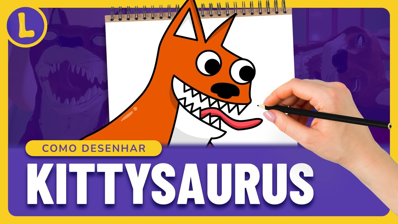 Como desenhar o Kittysaurus do Garten of Banban (passo a passo)