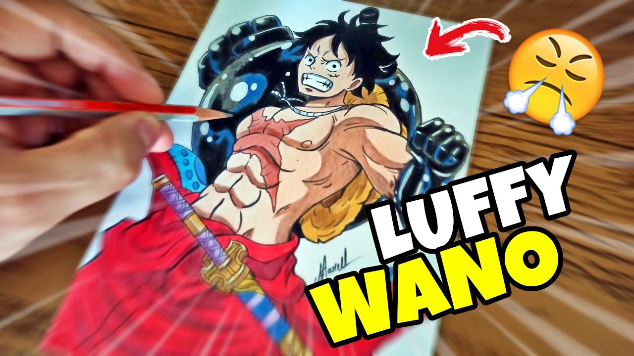 Como desenhar o Luffy (One Piece) Wano com Haki passo a passo 1