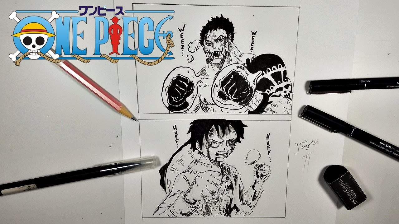 Desenhando uma página de mangá de One Piece - Luffy vs Katakuri