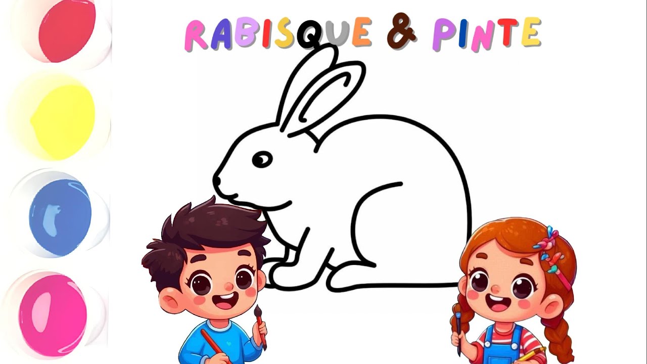 Desenhe, pinte e colora um coelhinho fofo para crianças | Animais fofinhos #006