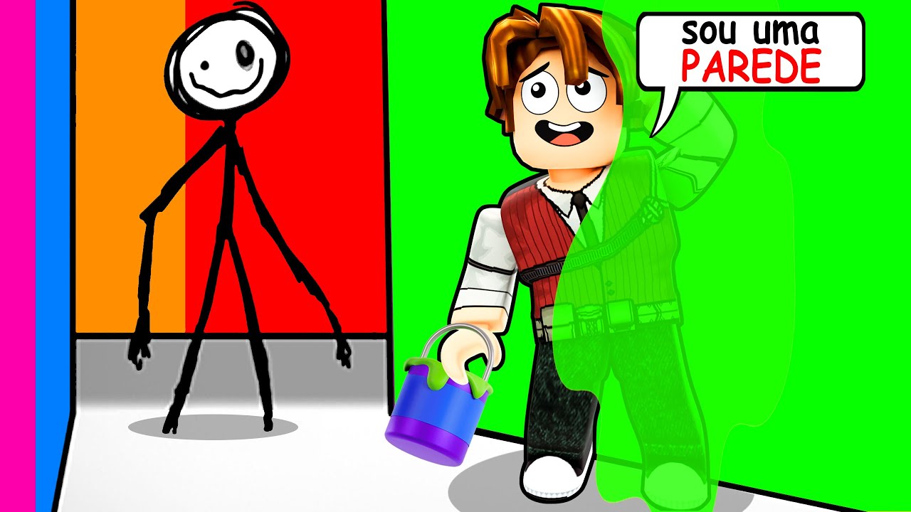 Me escondi com tinta! O Desenho de Palito está atrás de mim (Roblox Color or Die)